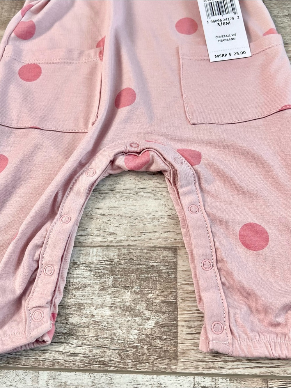 NWT Jessica Simpson Mauve Dot Romper and Headband Set Size 3/6 Months - Picture 3 of 5